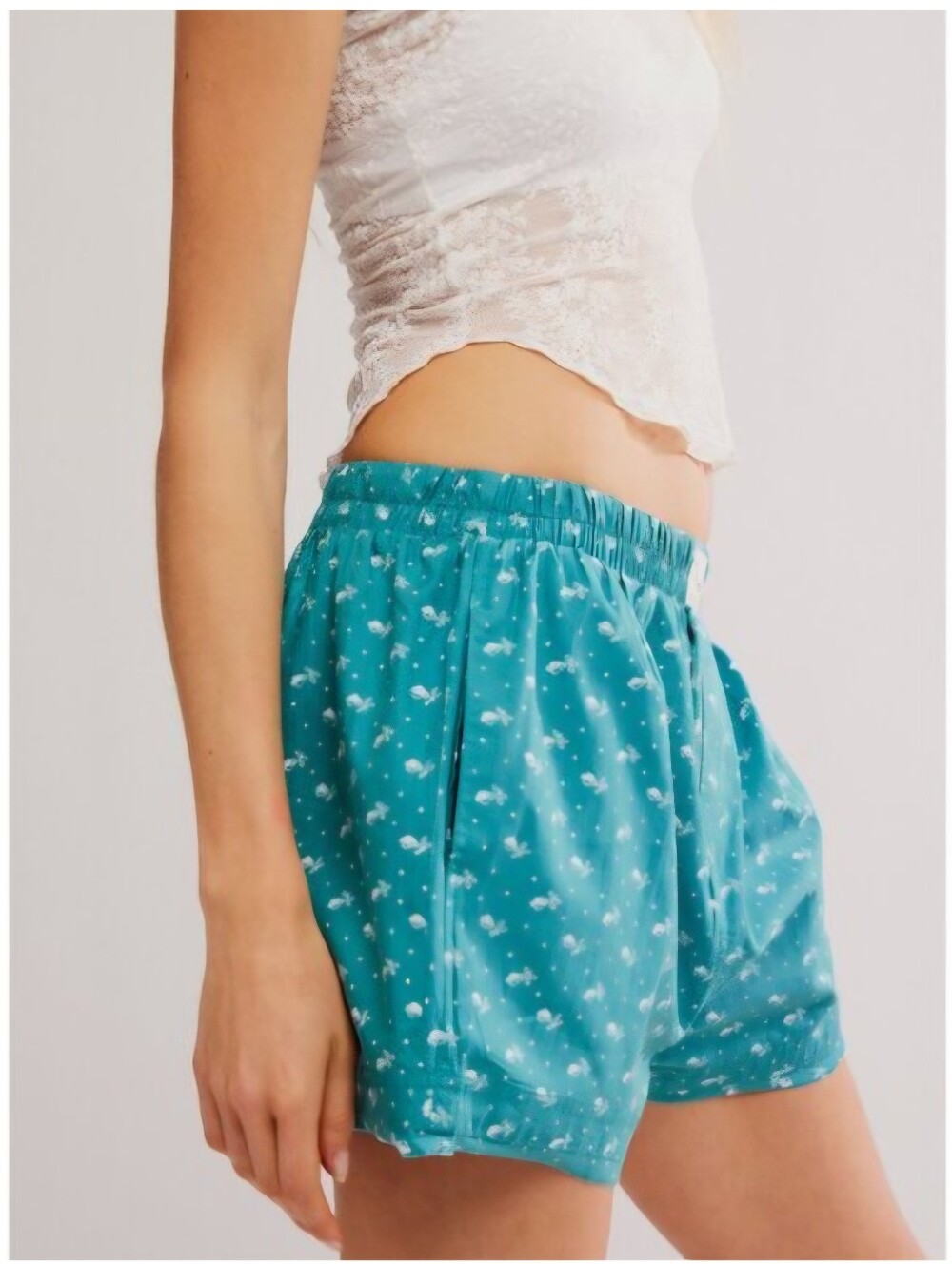 NWT Free People Intimately Day to Day Floral Boxer Shorts Green Combo XL - Picture 2 of 13